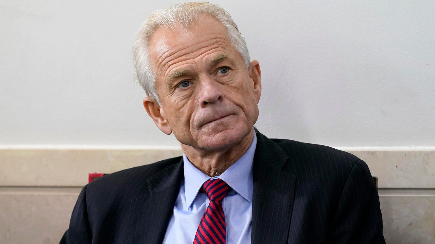 White House trade adviser Peter Navarro listens during a news conference.