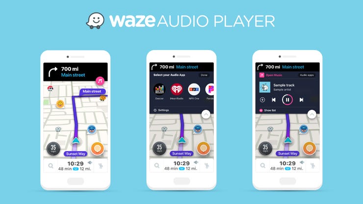 Waze audio player all services cover