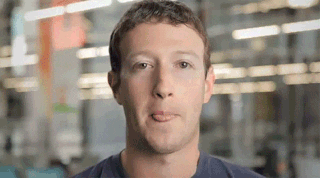 Imagem de Mark Zuckerberg em looping mostrando a linguinha