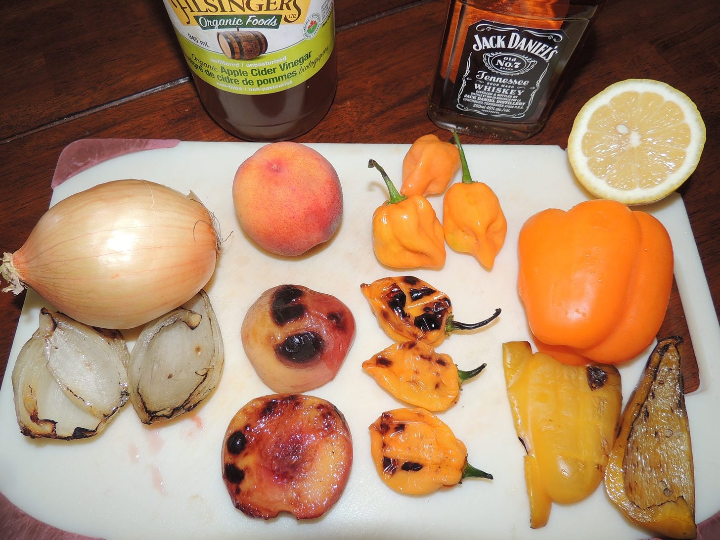some of the ingredients that go into one of our typical fire roasted hot sauces