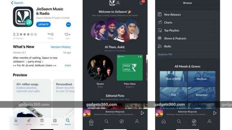 Jiosaavn new app gadgets 360 1543823382202