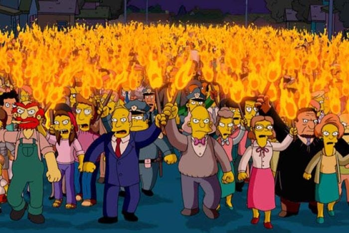 The Simpsons mob scene - ABC News (Australian Broadcasting Corporation)