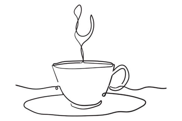 Doodle Cup of Coffee Afbeelding door GwensGraphicstudio · Creative Fabrica