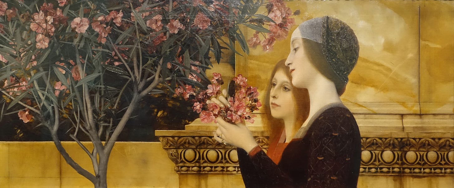 Two Girls with an Oleander Bush (ca. 1890-1892) by Gustav Klimt