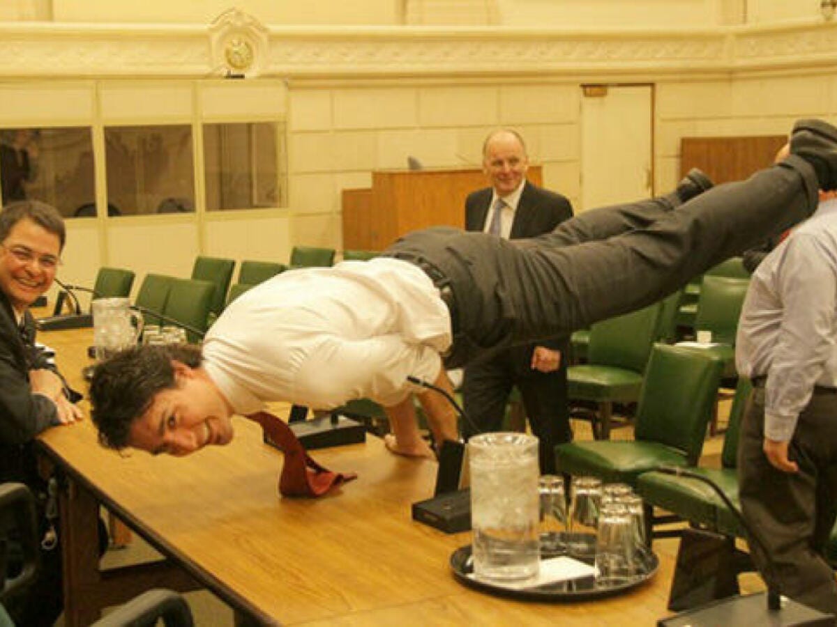 Justin Trudeau's impressive core strength will make you say 'namaste' |  Mashable