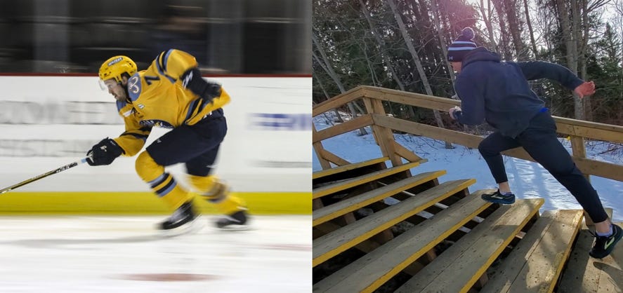 Hockey stride angles stair conditioning