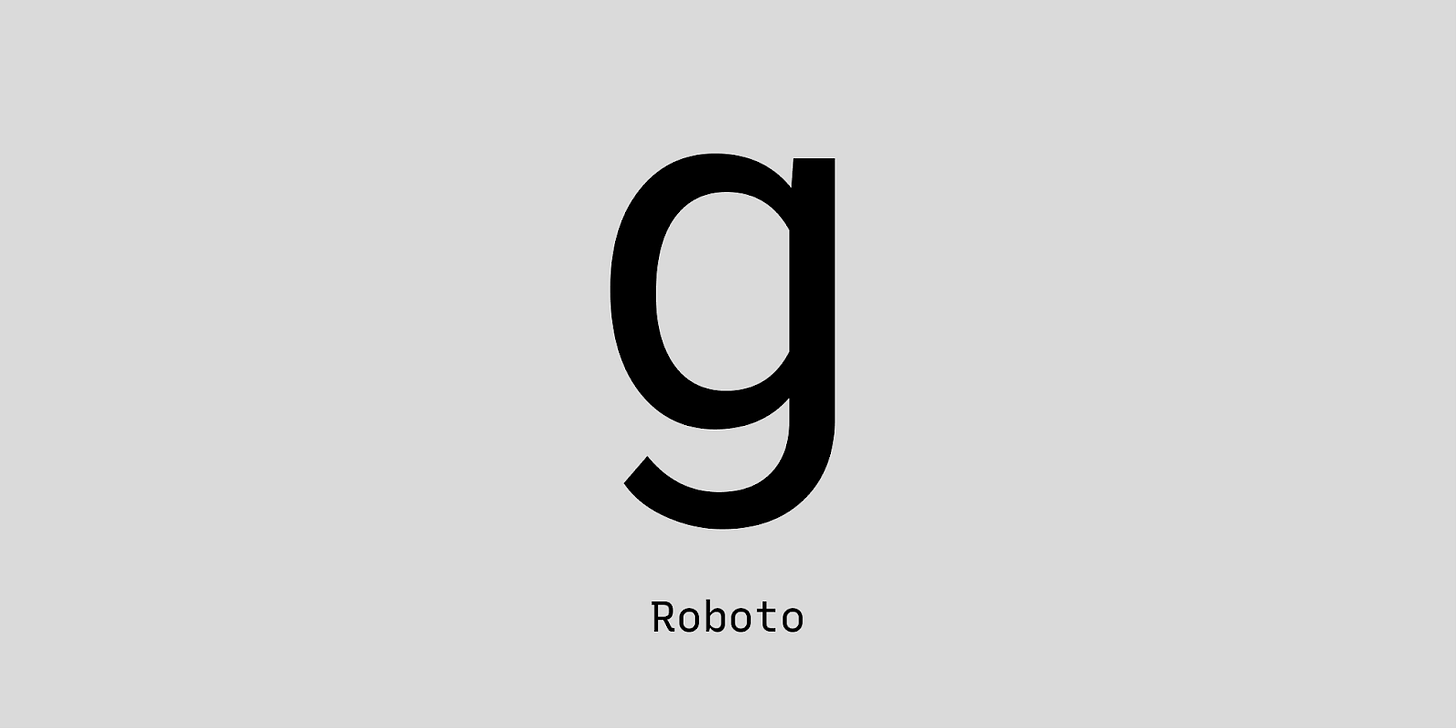 Roboto is an example of neo-grotesque sans serif