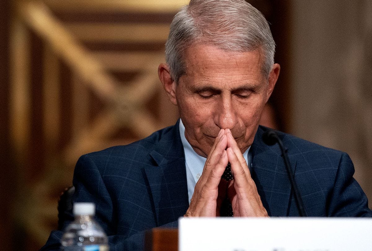 Dr. Anthony Fauci, Director of the National Institute of Allergy and Infectious Diseases, listens during a Senate Health, Education, Labor, and Pensions Committee hearing at the Dirksen Senate Office Building on July 20, 2021 in Washington, DC. The committee will hear testimony about the Biden administration's ongoing plans to deal with the COVID-19 pandemic and Delta variant. (Stefani Reynolds-Pool/Getty Images)
