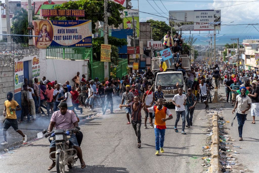A scene from Monday’s protest in Port-au-Prince (RICHARD PIERRIN/AFP via Getty Images)