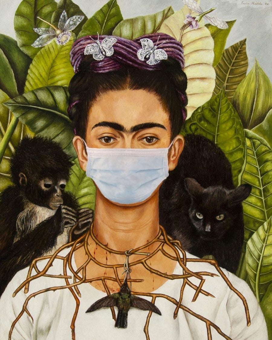 Icons of Art Wearing Masks: Frida Kahlo, Mona Lisa, Girl with the Pearl  Earring & More | Open Culture