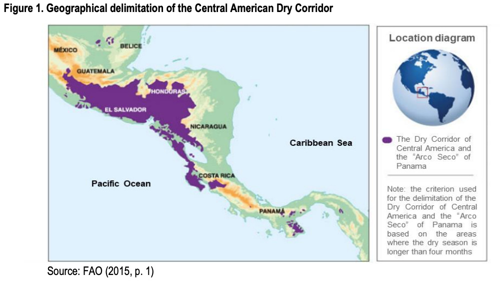 Geographic delimitation of the central american dry corridor