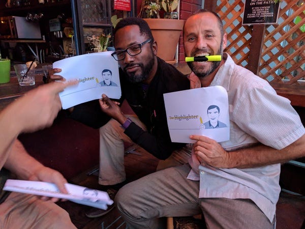 Just two weeks away! Join Omar and Trevor at Highlighter Happy Hour #4 at Room 389 in Oakland on Thursday, Feb. 8, 5:30 pm. Everyone is welcome. Meet other loyal subscribers and chat about the articles! For more information and to get your free ticket, visit highlighter.cc/events.
