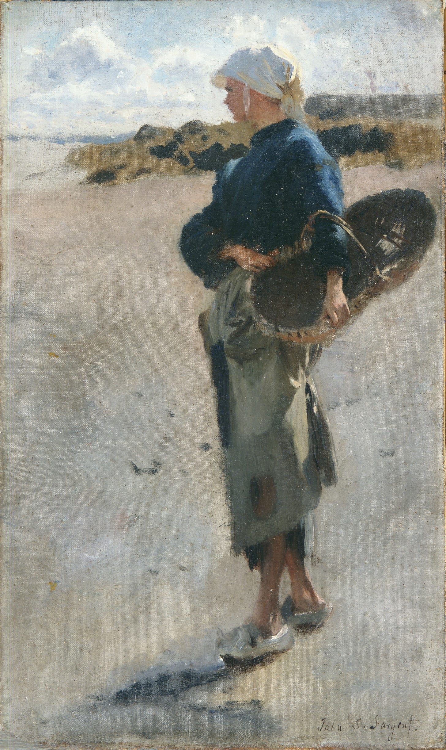 Breton Girl with a Basket, Sketch for ‘Oyster Gatherers of Cancale’ (1877)