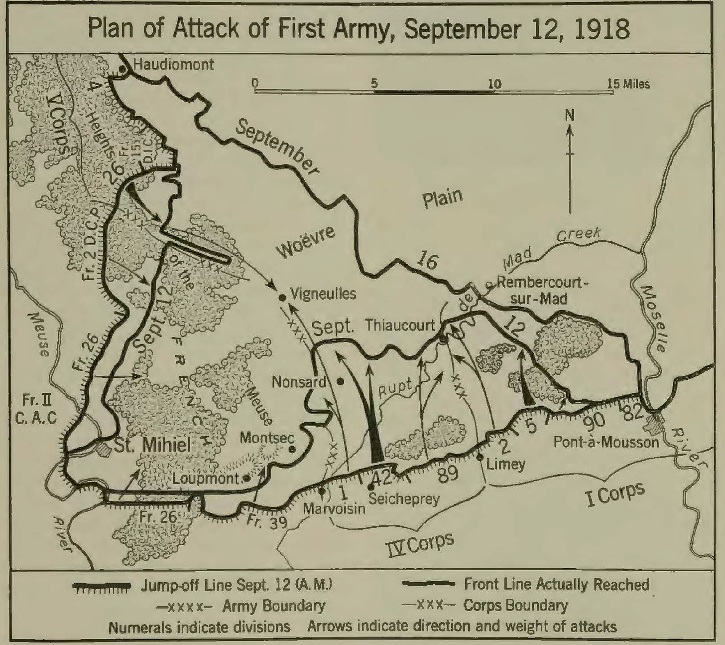 First Army Plan Of Attack At St. Mihiel