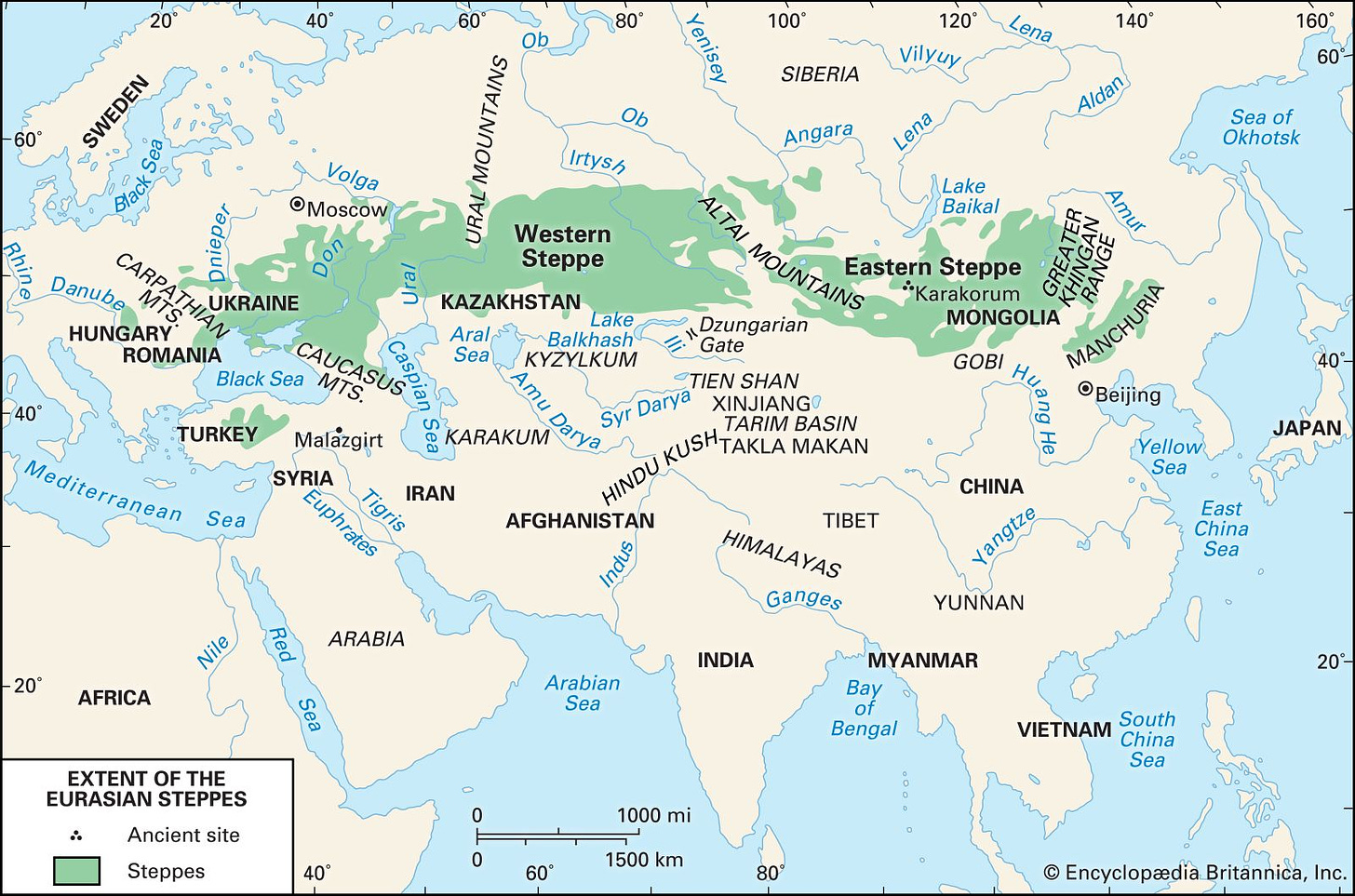 the Steppe | Map, Biome, Eurasia, Peoples, & Animals | Britannica