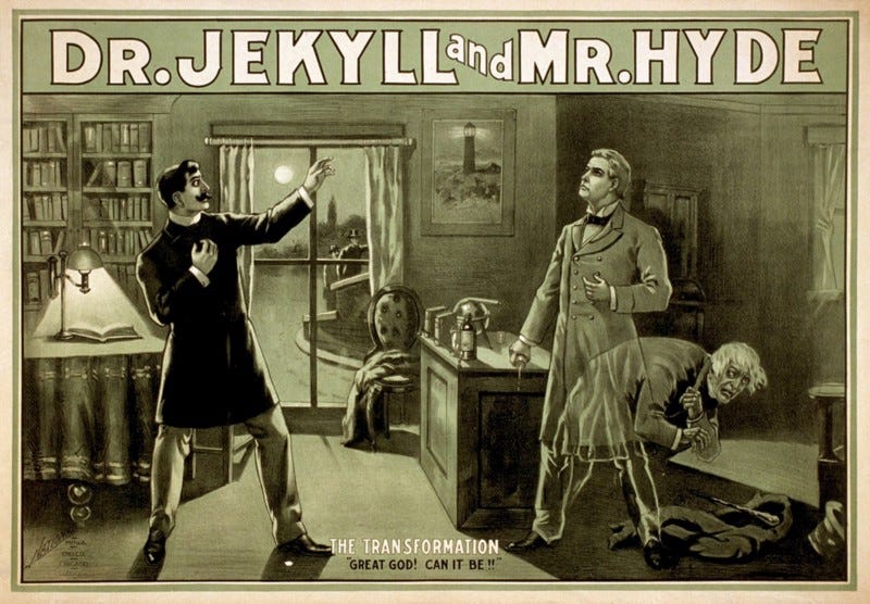 Poster depicting Dr. Jekyll and Mr. Hyde