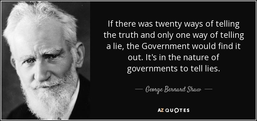 George Bernard Shaw quote: If there was twenty ways of telling the truth  and...