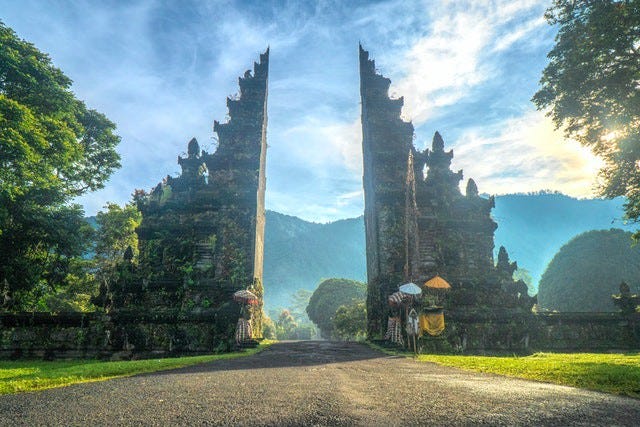 A beautiful stone entrance in Bali