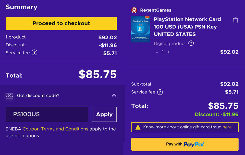 PSN Gift Card 95 USD (USA), Enjoy cheaper PSN price