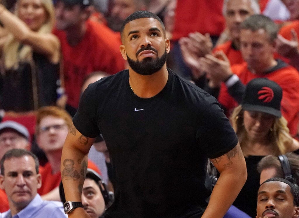 Drake, one of the world's most famous rappers, is also a fan of his hometown NBA team: the Toronto Raptors.