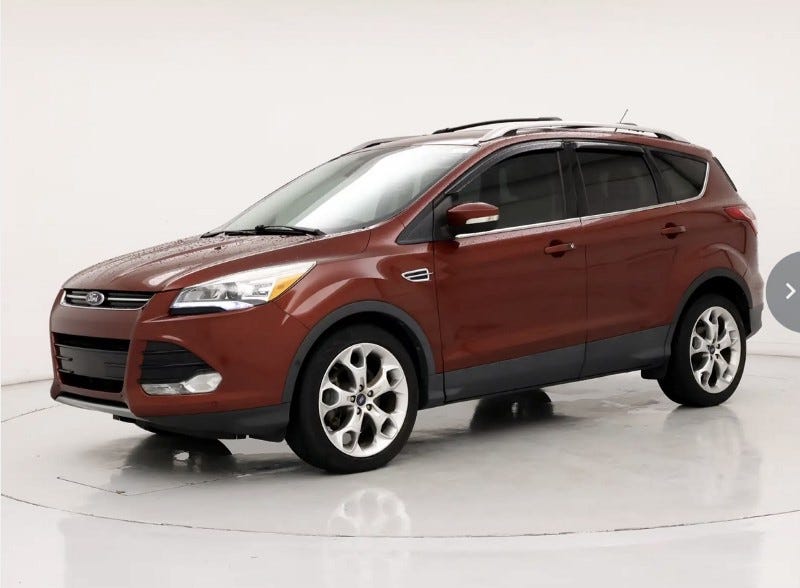 The Front Driver’s Side of our ‘new to us” 2014 Ford Escape Titanium