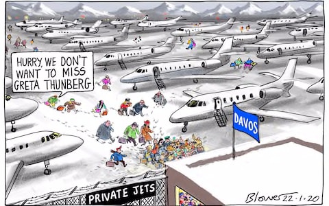 Image result for davos private jet cartoons
