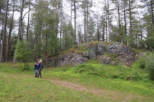 Women walking in Newborough Forest