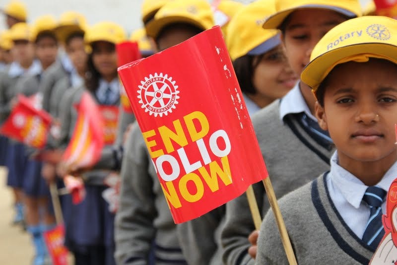 Children celebrate polio eradication in India in 2014., by Devin Thorpe