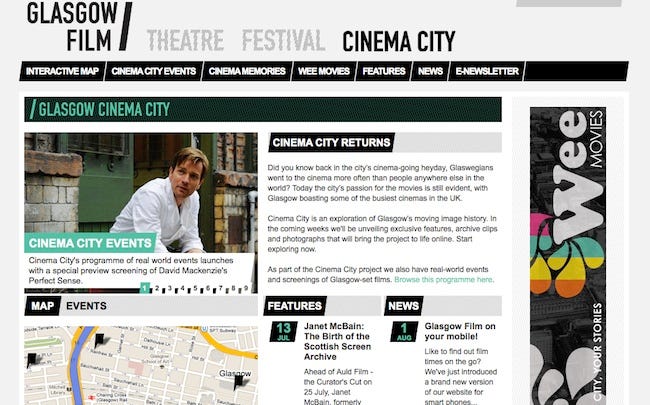 The new Cinema City website