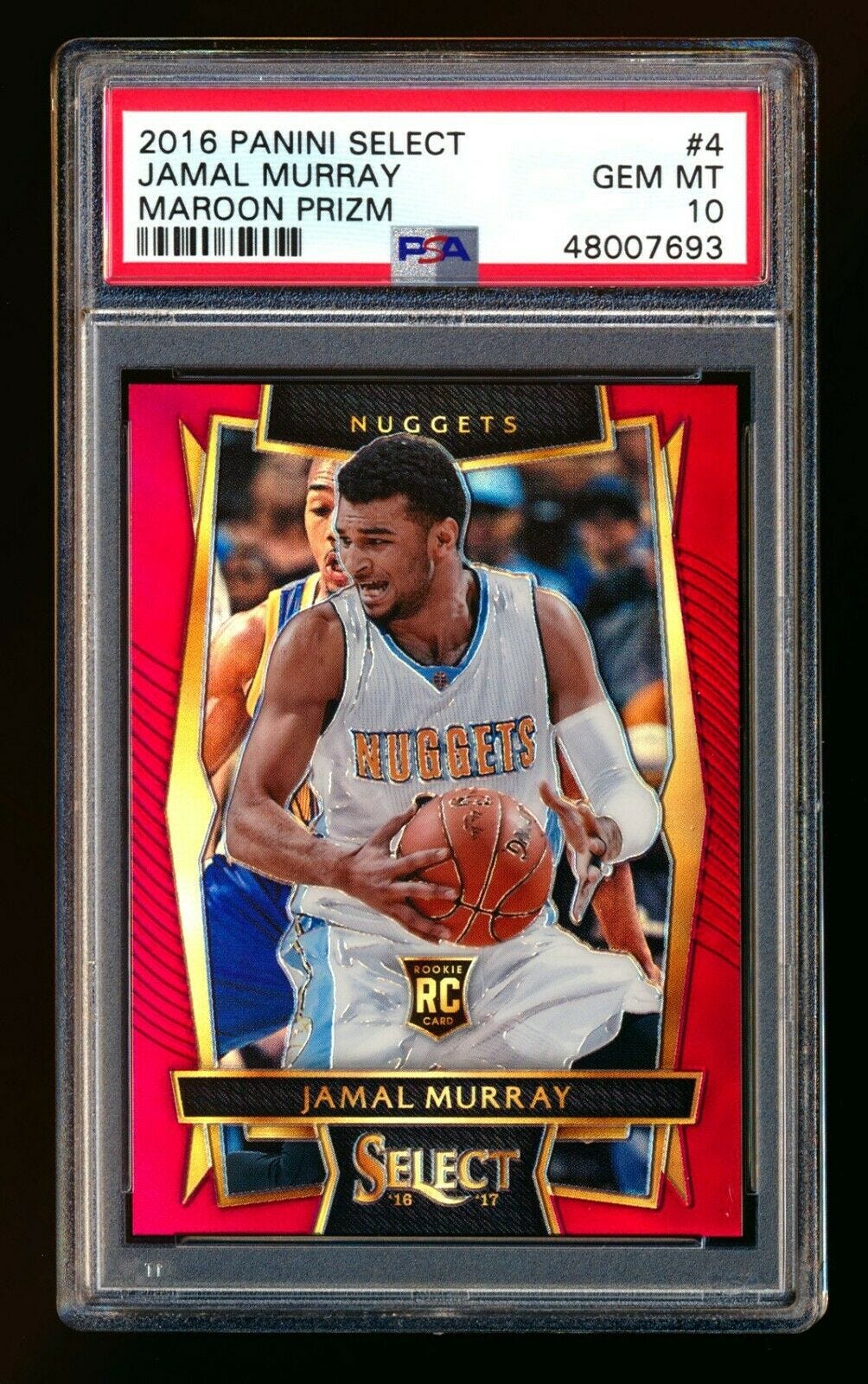 Image 1 - 2016-17-PANINI-SELECT-4-JAMAL-MURRAY-RC-MAROON-PRIZM-171-175-PSA-10-GEM-MINT