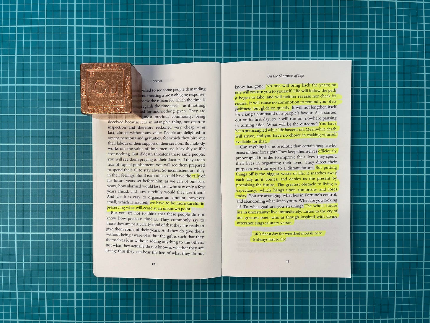 Excerpt from the book "On the Shortness of Life" by Seneca.