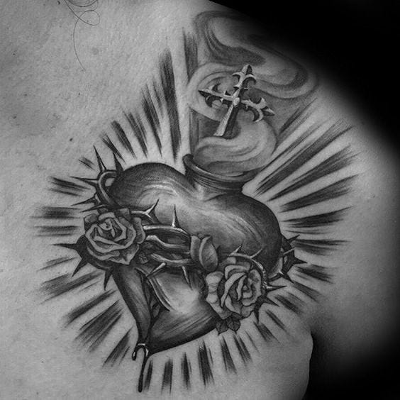 100 Sacred Heart Tattoo Designs For Men - Religious Ink Ideas