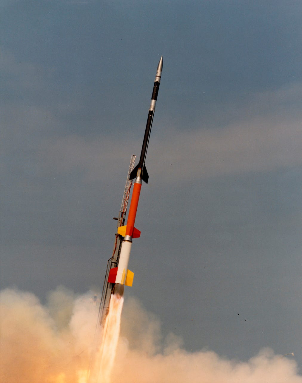 A Black Brant 12 rocket, similar to the one that would have been launched on this day in history.