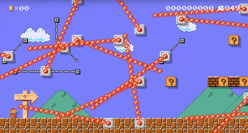 Super Mario Maker 2 turns relaxing Level 1-1 into fiery spinning hellscape  - CNET