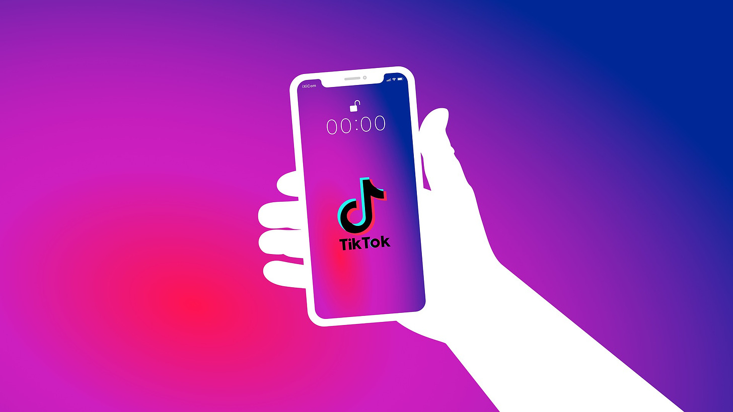 Image of smartphone displaying TikTok app