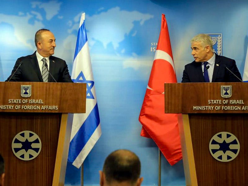 FM Lapid with Turkish FM Çavuşoğlu in Jerusalem
