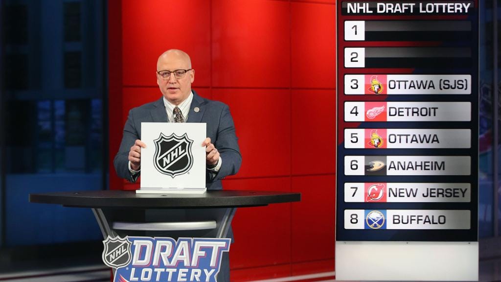 No. 1 pick in NHL Draft Lottery to be decided by second drawing