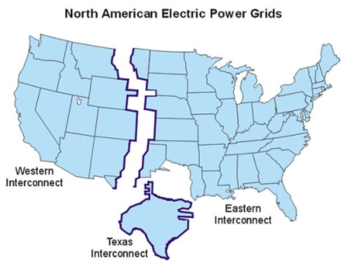 Image result for us electrical grid map