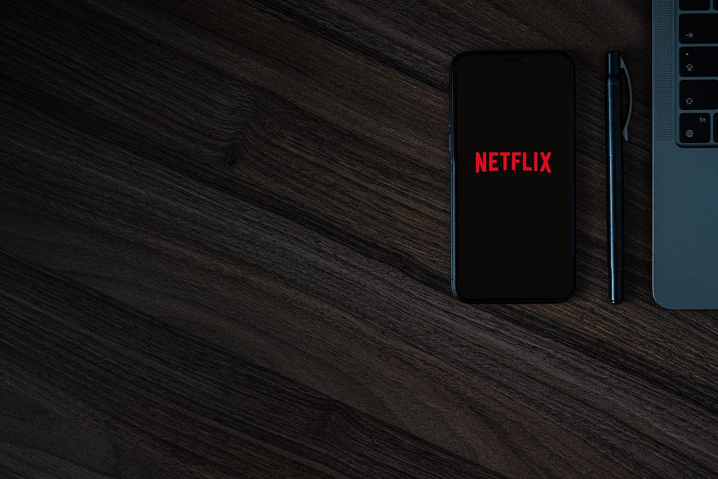 Image of smartphone displaying Netflix logo