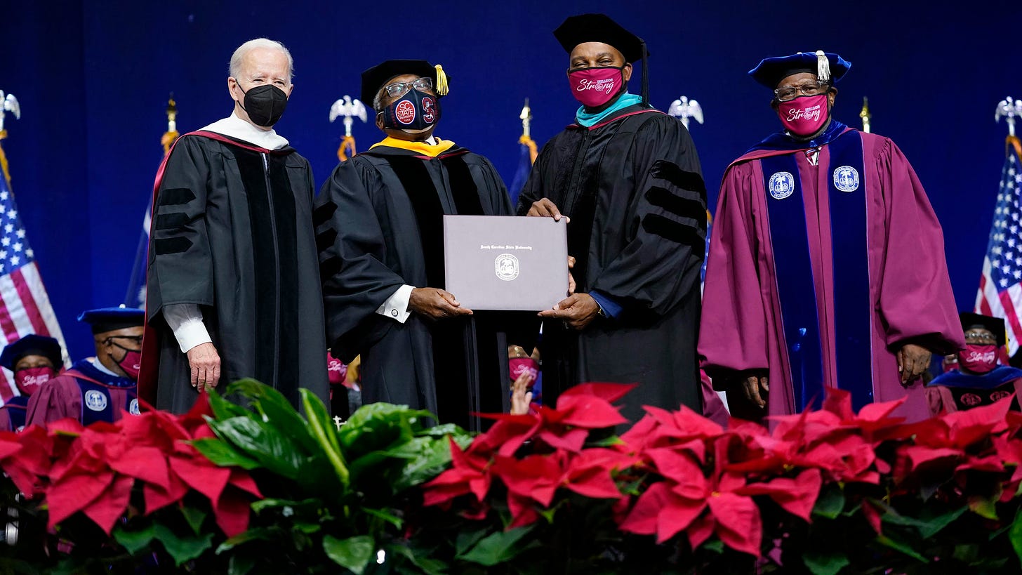 Biden joins an HBCU in celebrating its graduates — including an old  congressional ally | WEMU
