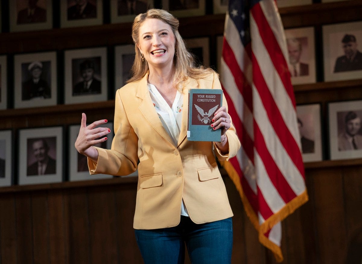 Heidi Schreck wrote and stars in  What the Constitution Means to Me  on Broadway. Courtesy of Joan Marcus.