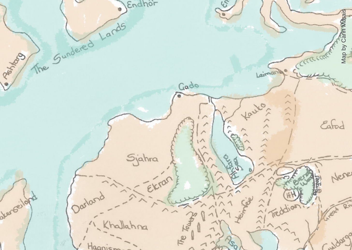 Map showing a part of Airtha-Eyrassa