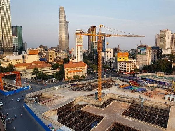 Metro construction in Saigon - slowly but surely(?) getting there.