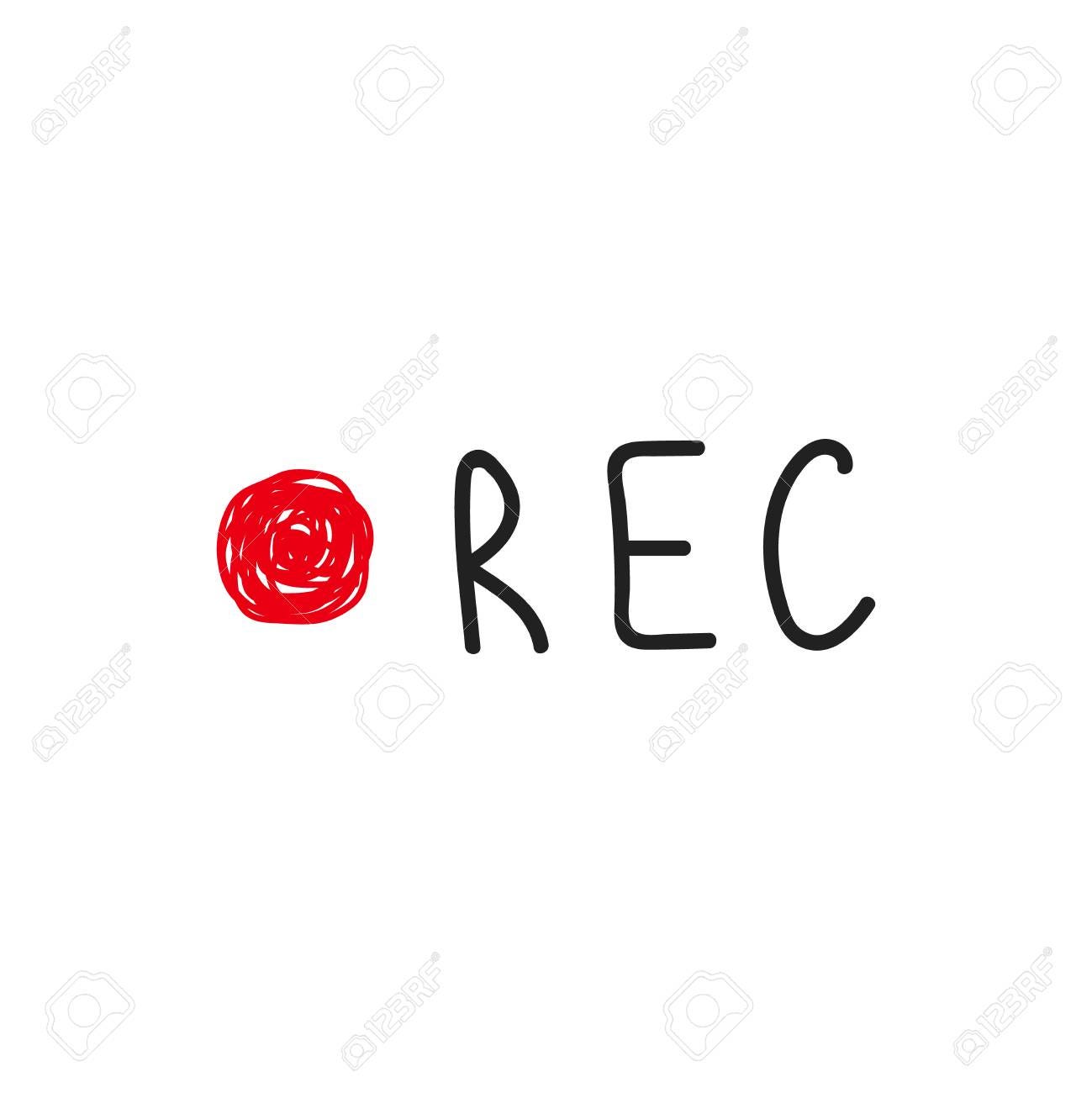 rec camera circle . Doodle video record logo - 114438268