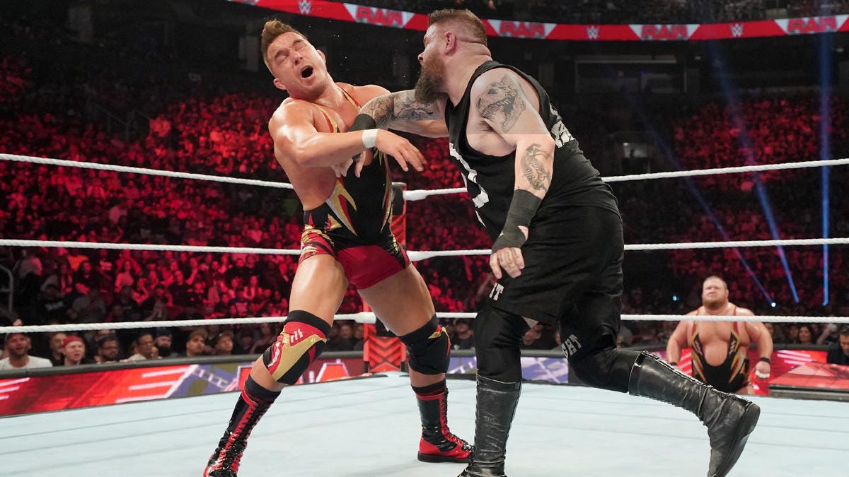 Kevin Owens powerbombs Chad Gable onto Otis | WWE