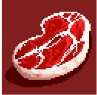 pixelated red meat steak
