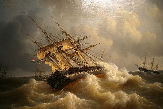 Ship in Storm | Sailing ships, Sailing, Ship paintings
