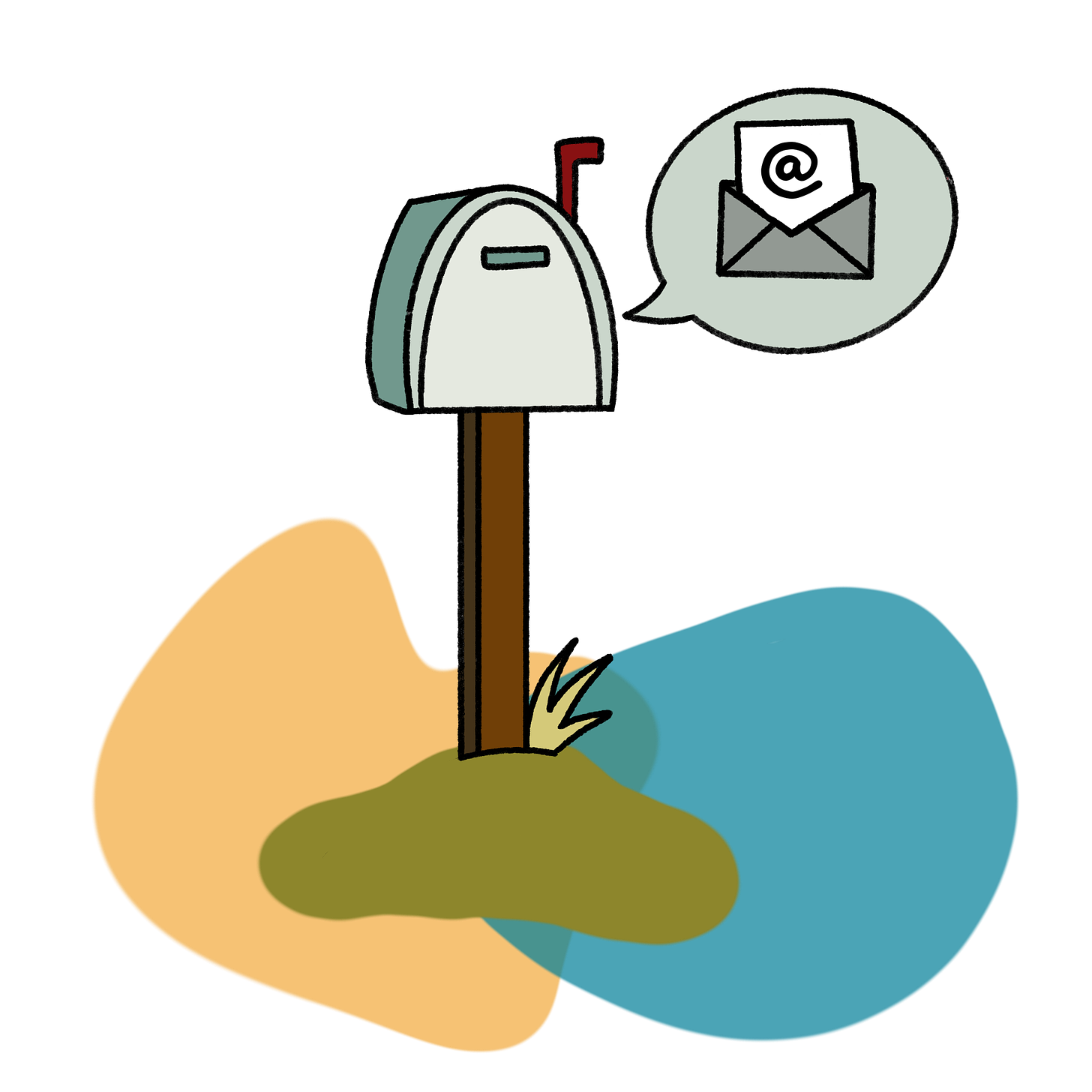 Illustration of a mailbox with an email symbol pop-up. Illustration by Manon Verchot.