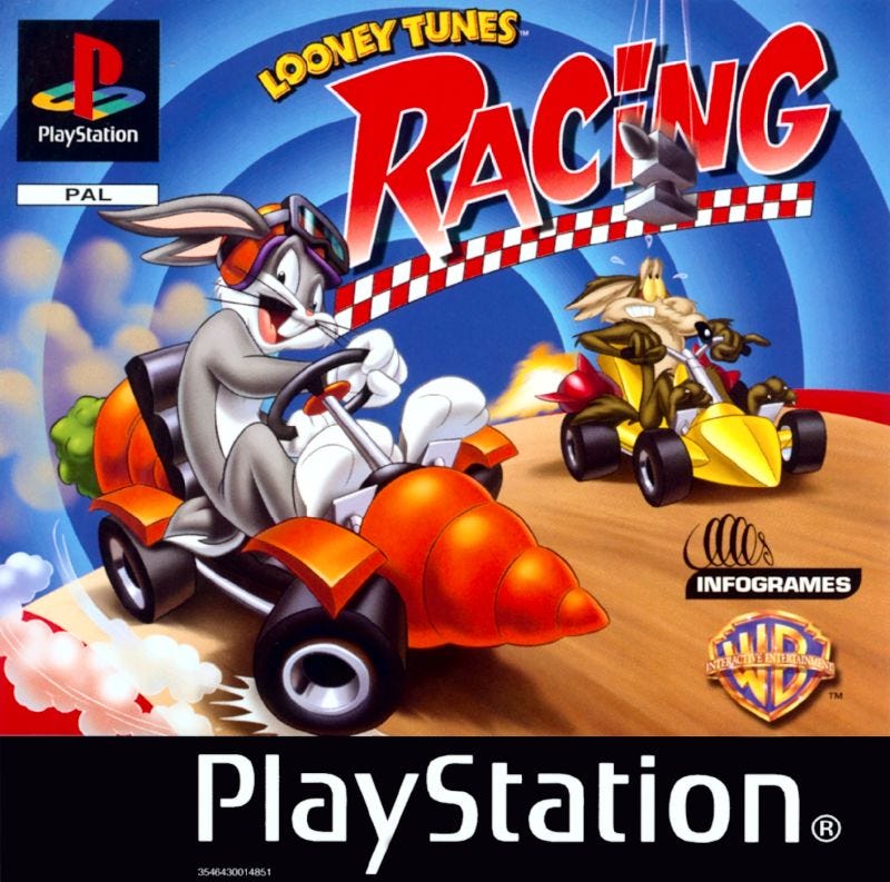 Looney Tunes Racing (2000) PlayStation box cover art - MobyGames