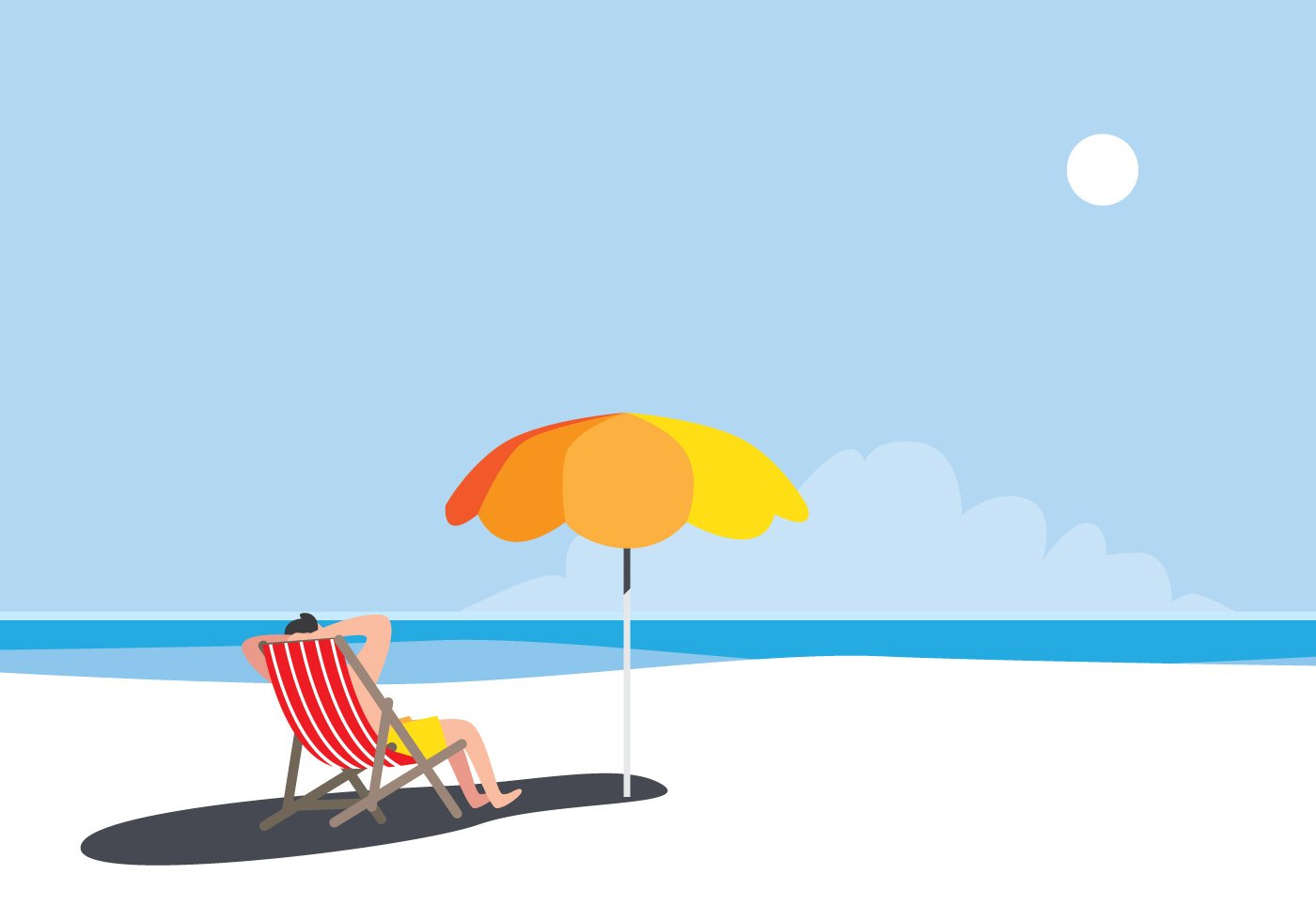 Person Sitting On Beach 426819 Vector Art at Vecteezy